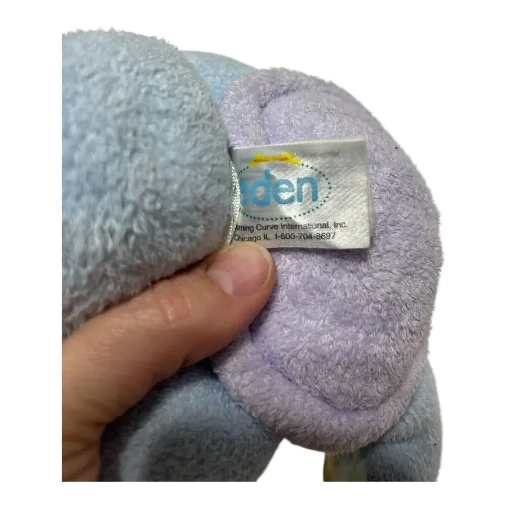 Eden Scented Sherbets Blue Turtle Plush Rattle Stuffed Animal Yellow Purple